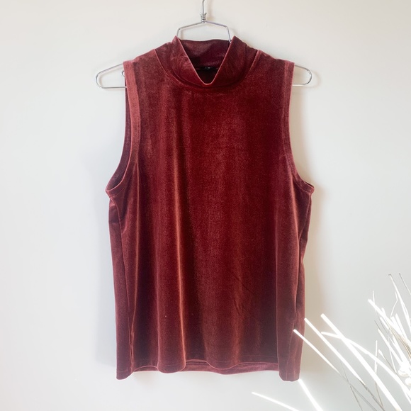 J. Crew Tops - J. Crew Sleeveless Mockneck Velvet Tank Top sz M
